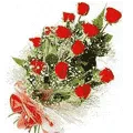12 Red Roses Bunch with 500grms Assorted Sweets.