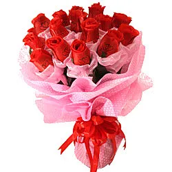Expressive 15 Red Roses Artificial Arrangement with Affectionate Love