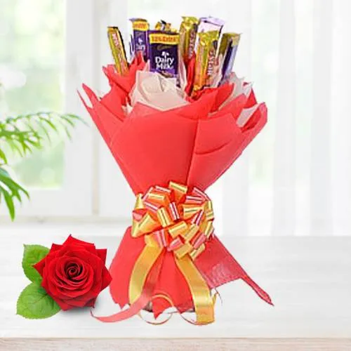 Luscious Chocolate Bouquet of Six Cadbury Dairy Milk N Six Cadbury Five Star