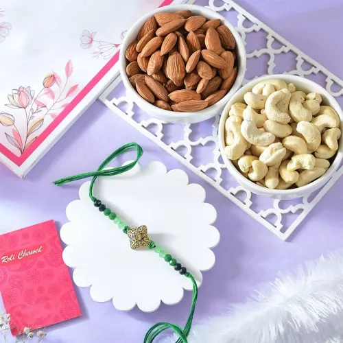 Delightful Rakhi with Almonds & Cashew