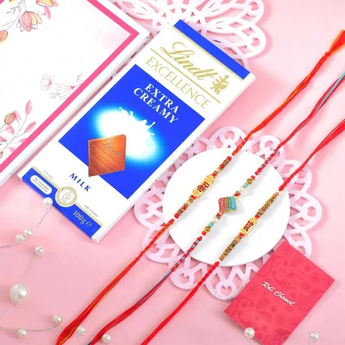 Traditional Rakhi Trio & Chocolate Hamper