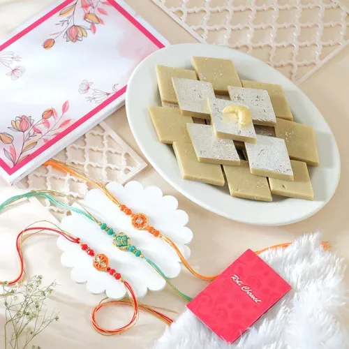 Rakhi Trio with Sweet Treats Bundle