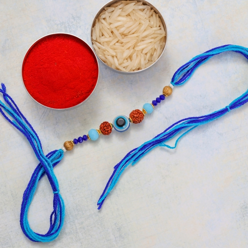Goodness Charm with Blue Evil Eye Rakhi
