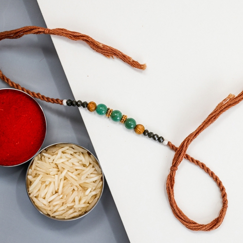 Beaded Wonder Rakhi in Green