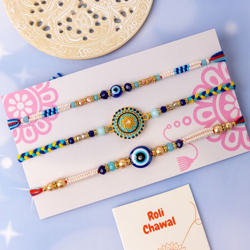 Good Wishes with Three Rakhis