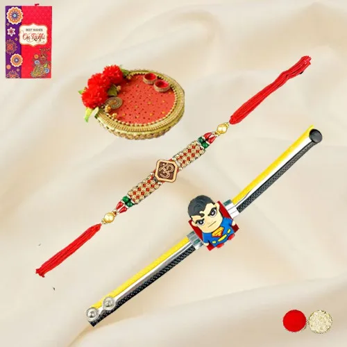 SuperMan n OM Rakhi with Thali