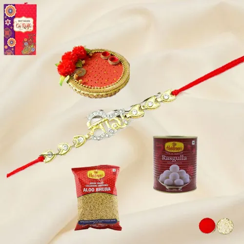 Rakhi with Thali for Sweets n Munching