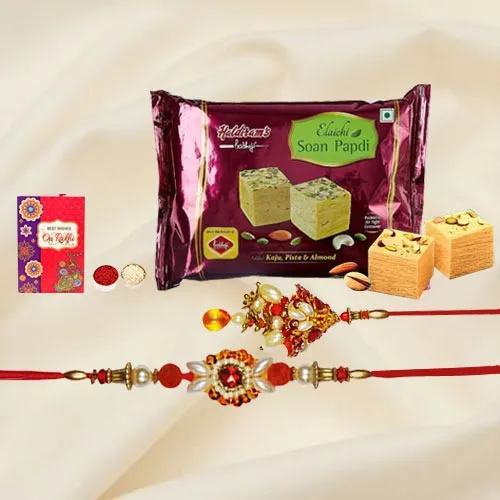 Dashing Bhai bhabhi Rakhi with Savoury Soan