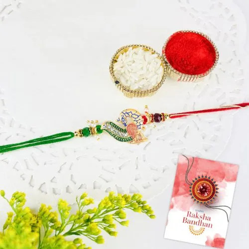 Graceful Peacock Rakhi Gift