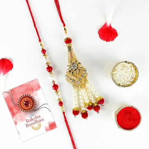 Charming Pearl Bhaiya Bhabhi Rakhi Gift