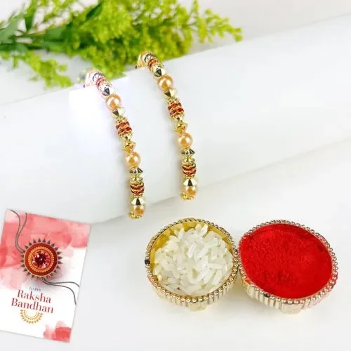 Premium Pearl Rakhi Set