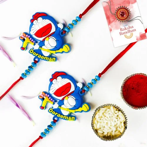 Cute Doraemon Rakhi Duo