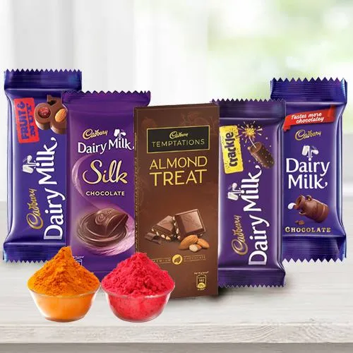 Treat of Chocolates from Cadburys with free Gulal/Abir Pouch