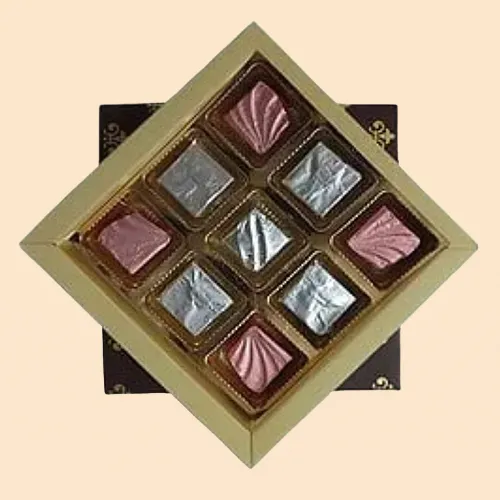 Mesmerising Gift of 9 Pcs Assorted Homemade Chocolates