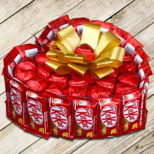 Order Kitkat N Handmade Chocolates Heart Shaped Arrangement