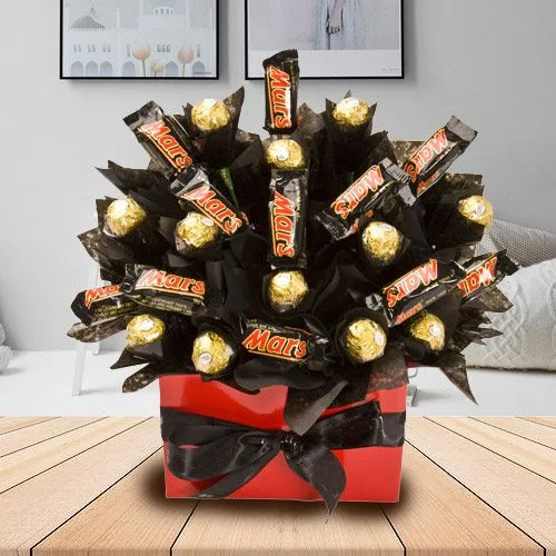 Deliver Mars and Ferrero Rocher Chocolate Bouquet