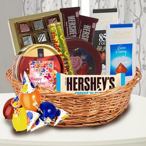 Deliver Enticing Chocolate Loaded  Basket