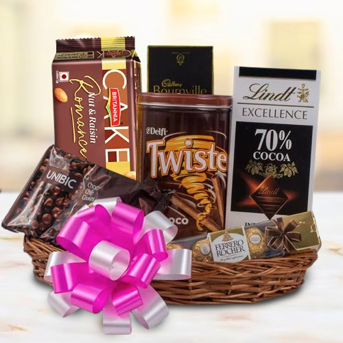 Sumptuous Chocolate Basket Arrangement
