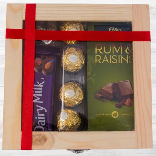 Special Wooden Gift Box of Assorted Chocolates