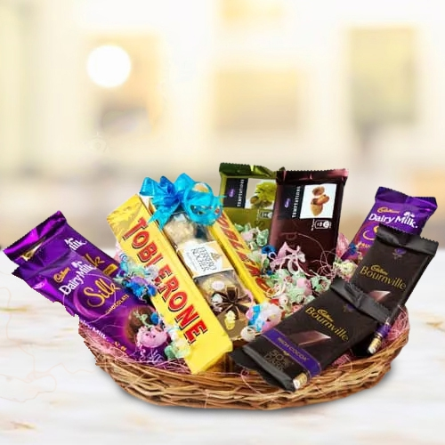 Tempting Assorted Chocolates Gifts Basket