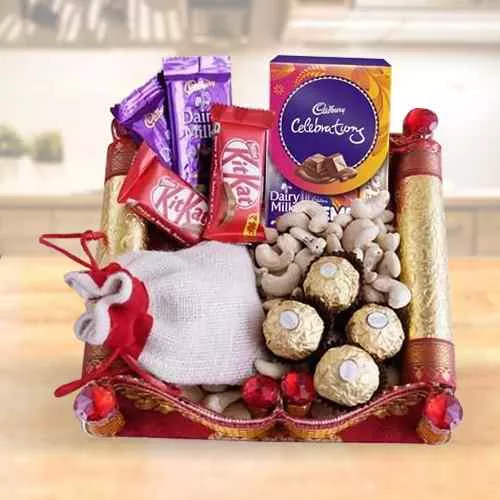 Ideal Gift of Assorted Chocolates n Dry Fruits