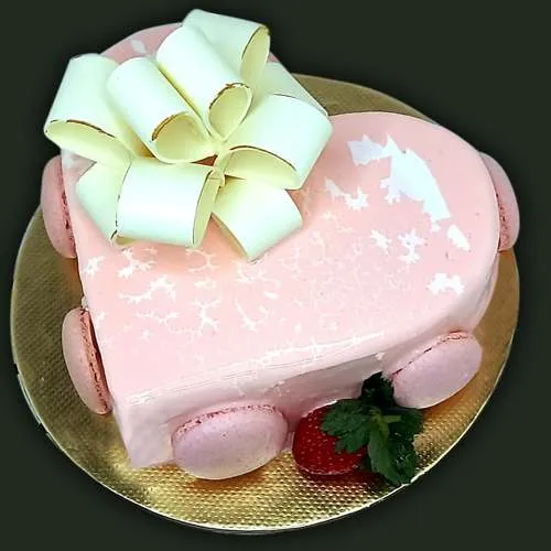 Order Heart Shape Strawberry Fondant Cake