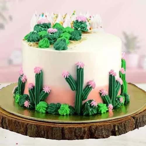 Delicate Eggless Chocolate Cake with Forest Theme Decoration
