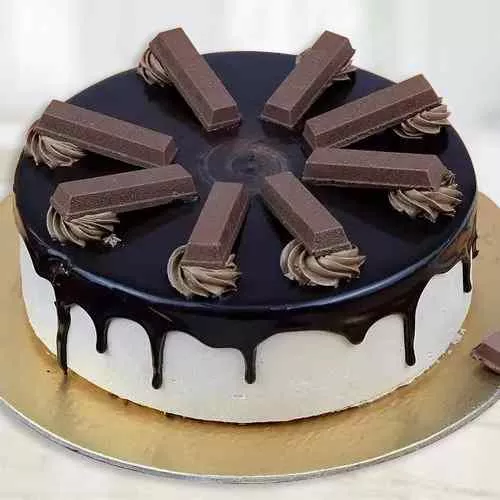 Send Eggless Chocolate Cake with Kitkat Bar Toppings