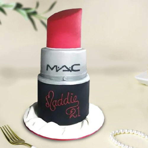 Exquisite Chocolate Cake in M.A.C Lipstick Design