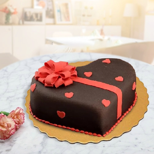 Luscious Ribbon Design Chocolate Fondant Truffle Cake