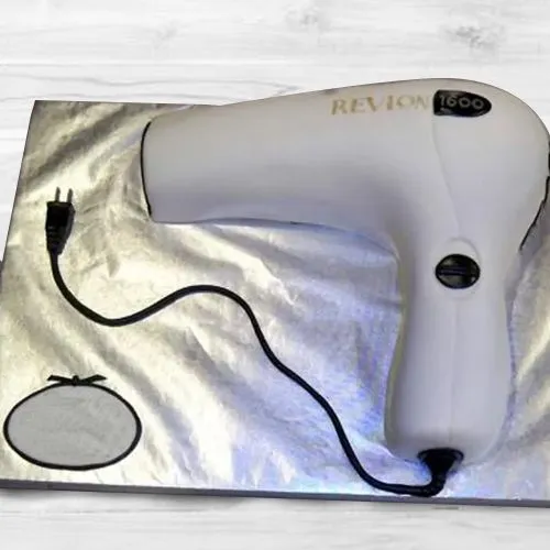 Mouthwatering Chocolate Cake in Hair Dryer Design