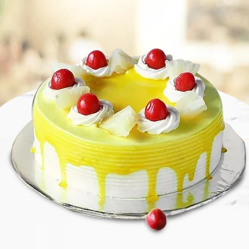 Elegant Eggless Pineapple Cake