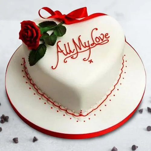 Delectable All My Love Vanilla Cake with a Rosy Design