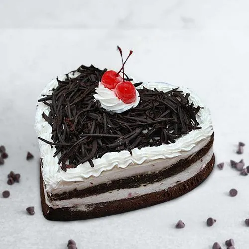 Send Heart Shape Eggless Black Forest Cake 