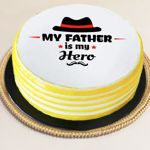 Yummy Eggless Hero Dad Themed Fathers Day Cake