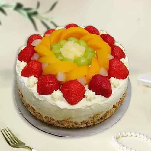 Eggless Fresh Fruit Cake