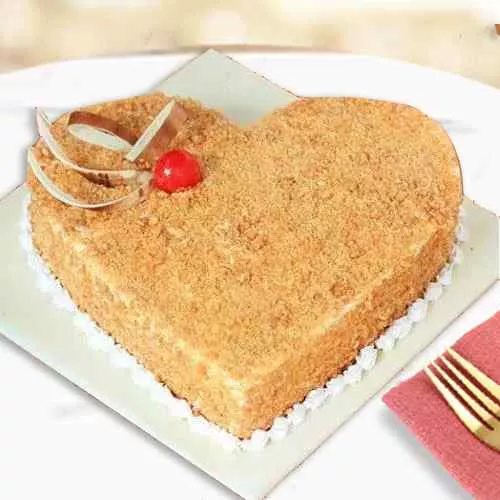 Heart Shape Butter Scotch Cake