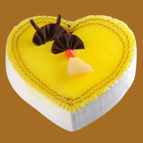 Amazing Heart Shaped Pineapple Cake