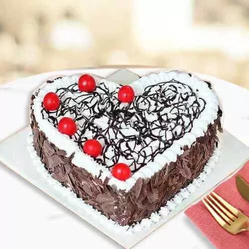 Heart Shaped Black Forest Cake