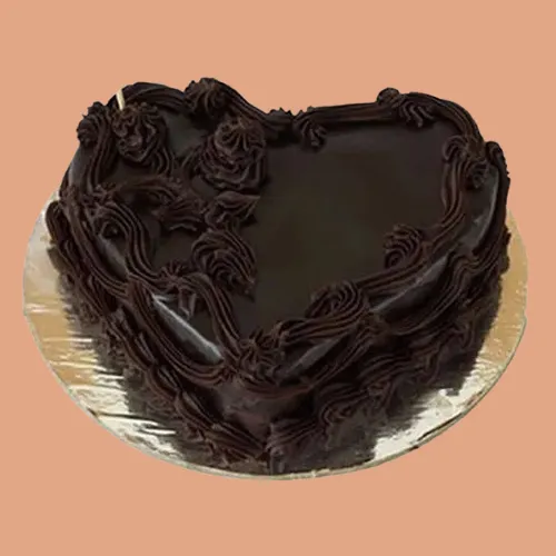 Yummy Heart Shaped Chocolate Cake