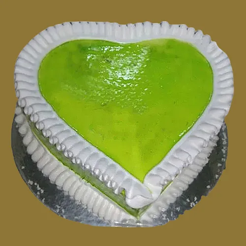 Enticing Heart Shaped Kiwi Cake
