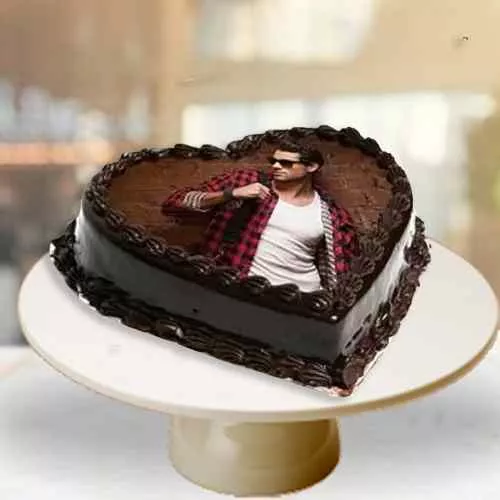 Amazing Hearty Chocolate Photo Cake