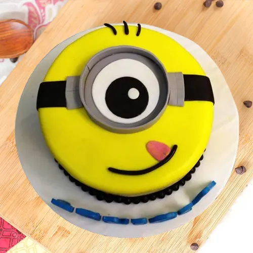 Send 1 Eye Minions Fondant Cake for Kids