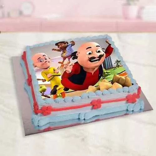 Delectable Motu Patlu Photo Cake for Kids