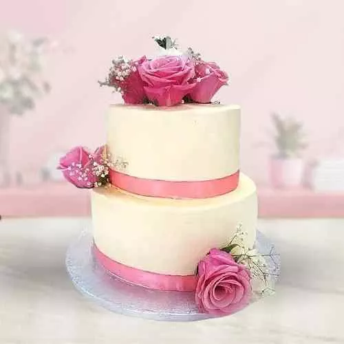 Delectable 2 Tier Wedding Cake