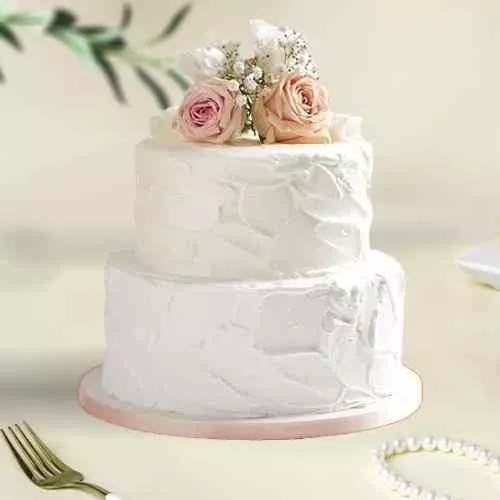 Deliver Delectable 2 Tier Wedding Cake