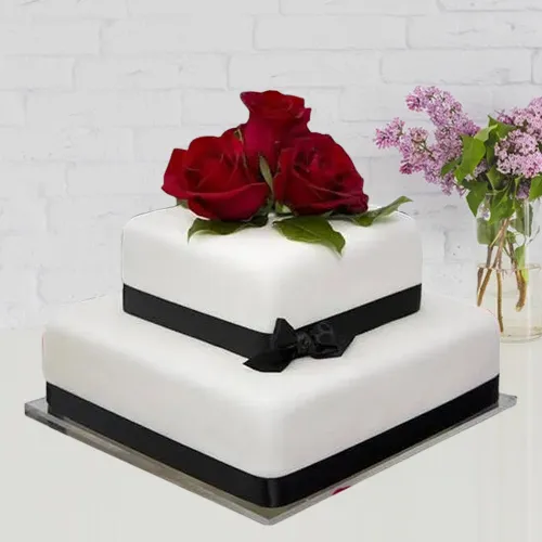 Sumptuous 2 Tier Wedding Cake