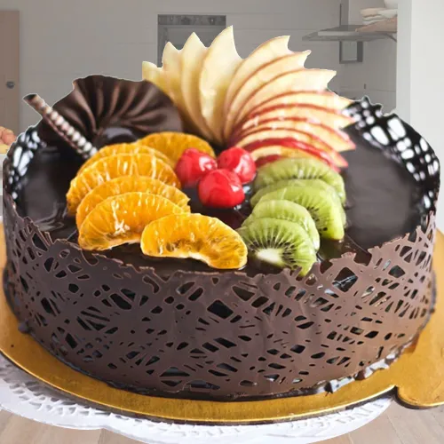 Send Fresh Fruits Chocolate Cake