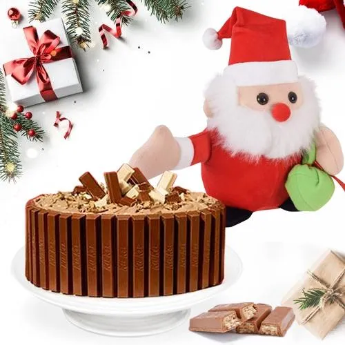 Angelic Kitkat Cake with Santa Clause for X mas