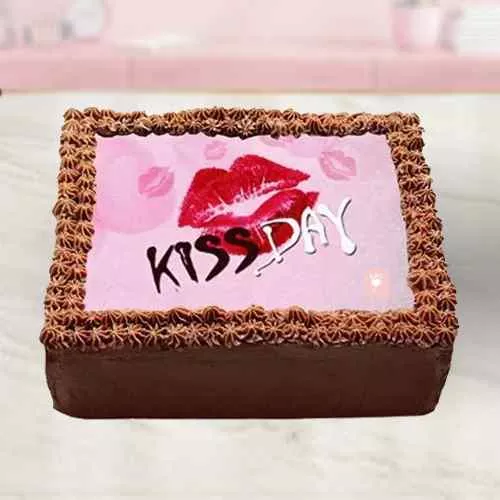 Silky Kiss Day Special Photo Cake in Chocolate Flavor